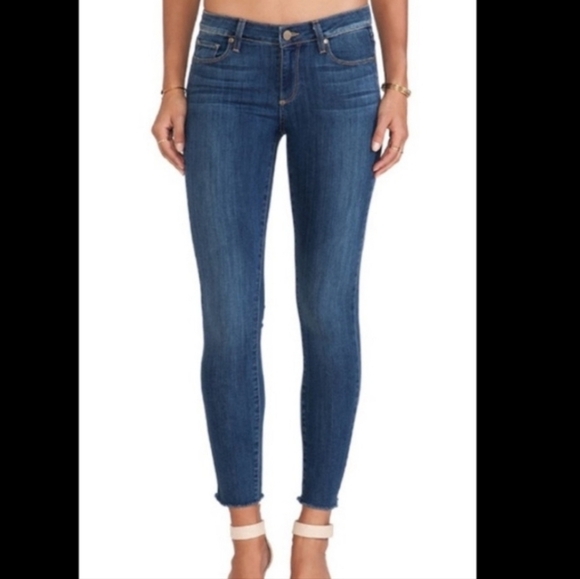PAIGE Women's Midnight Blue Verdugo Ankle Jeans Raw Hem Size 30 - Picture 14 of 14